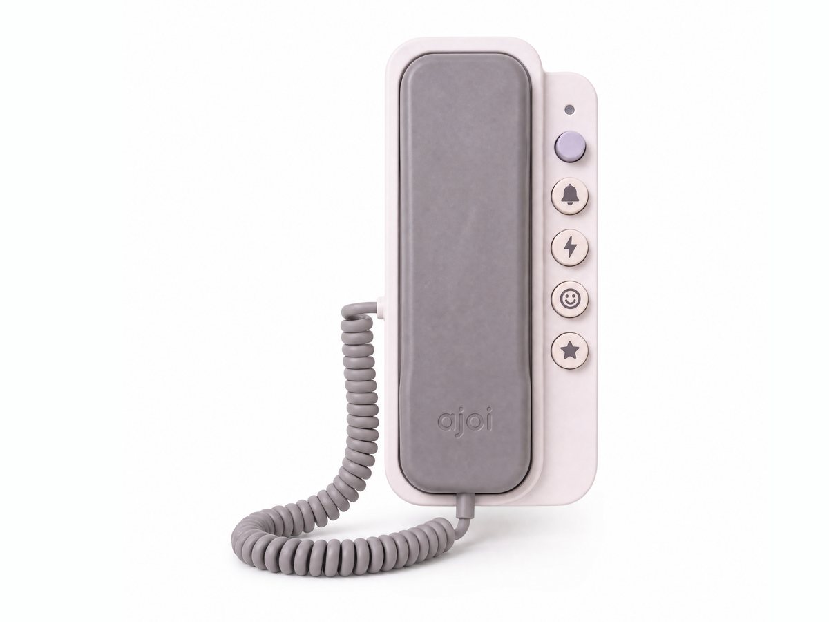 ajoi Nube: base blanca, tubo gris y cable rulo gris