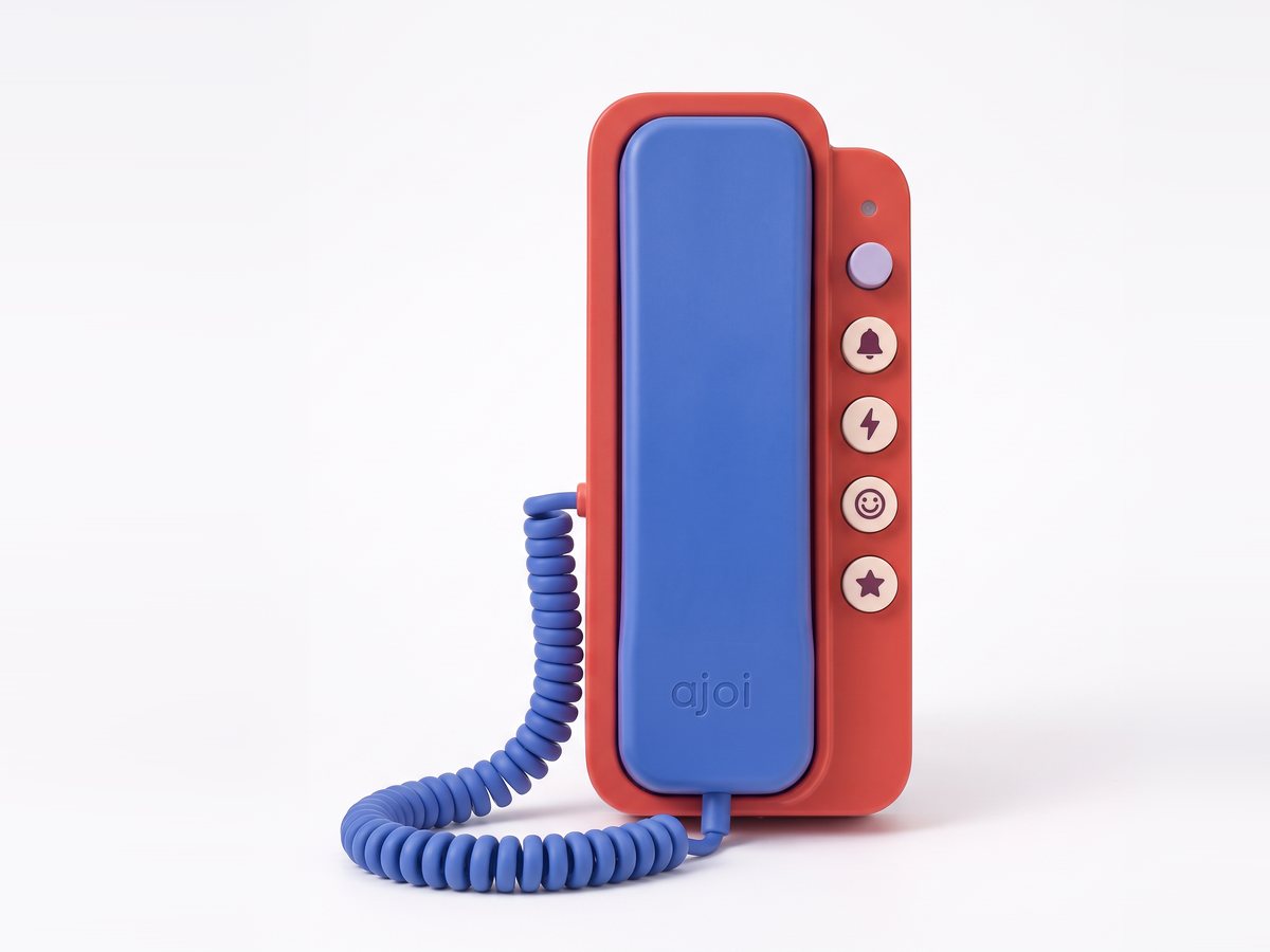 ajoi Recreo: base roja, tubo azul y cable rulo azul